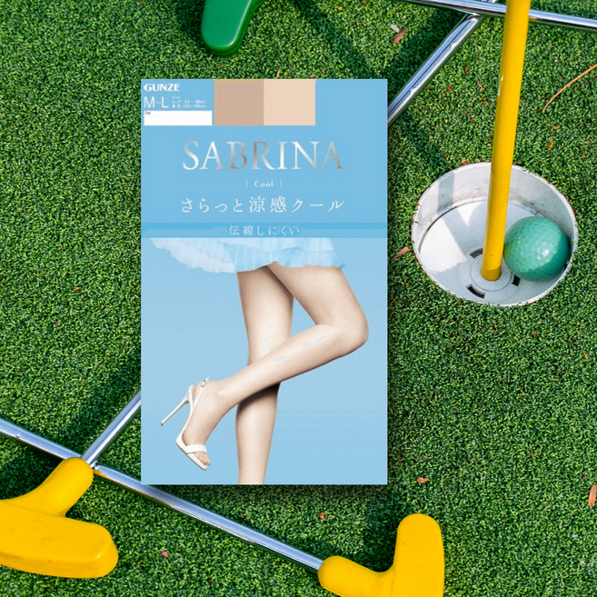 일본 군제 사브리나 팬티스타킹 골프스타킹 쿨스타킹 여름스타킹 자외선차단 UV 골프 라운딩 골린이, 694.누드 베이지, M-L, 1개