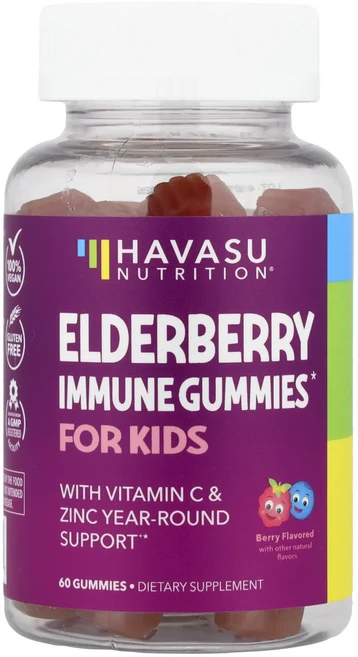 몸관리하세요 겨울입니다 Havasu Nutrition 어린이용 엘더베리 구미젤리 60개 특별관리진행, HavasuNutrition어린이용엘더베리구미젤리60개 - 쿠팡