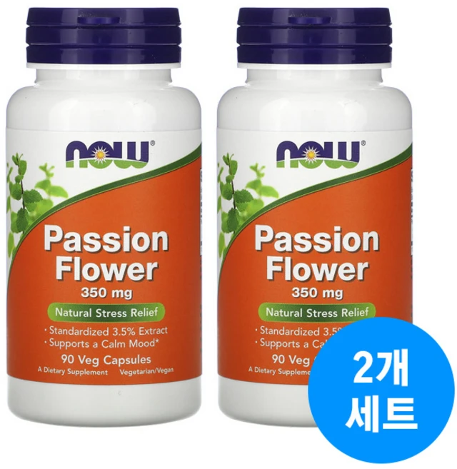 1+1 나우푸드 패션플라워 추출물 350mg 90 베지 캡슐 비건 이뮨 허브 글루텐프리, 90정, 2개, 90정 - 쿠팡