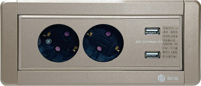 비아이에스 수동 멀티회전 콘센트 BID-202M, 샴페인 골드, 1개