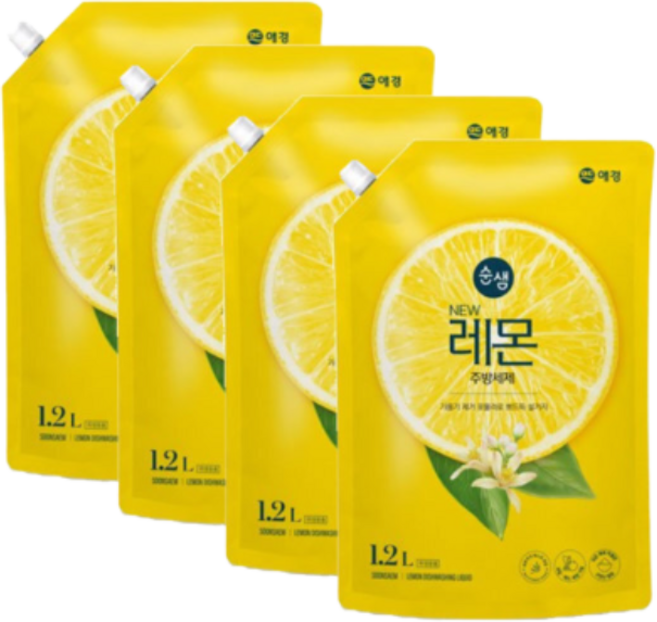 애경 순샘레몬 주방세제 1.2L(리터 )절약형, 1.2L, 4개