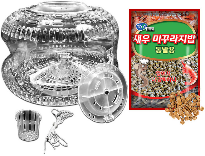 고씨낚시 투명 어포기 미끼 세트 어항 민물 계곡 통발 낚시 떡밥, 혼합