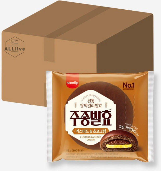 삼립 간식 빵 주종발효 카스타드 초코크림, 12개, 85g