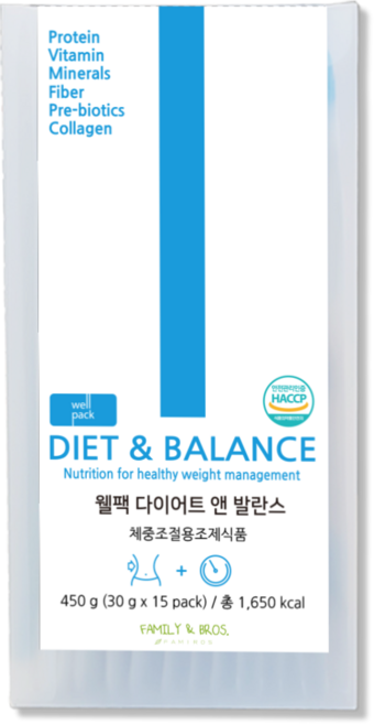 웰팩 다이어트앤발란스 단백질 체중조절 쉐이크, 450g, 1세트