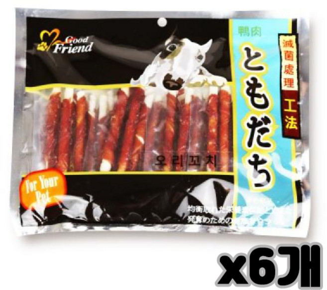 굿프랜드 도모다찌 오리꼬치, 오리고기 + 우피 혼합맛, 6개, 380g