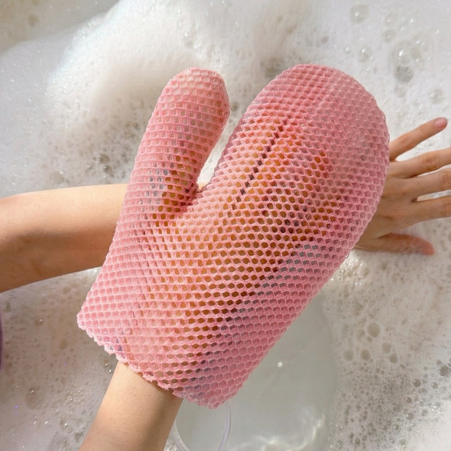 후노우즈 허니스크럽 친환경 TPU 샤워글러브 벌집구조 반영구 각질케어, 로지 블러쉬, 1개, 1개입