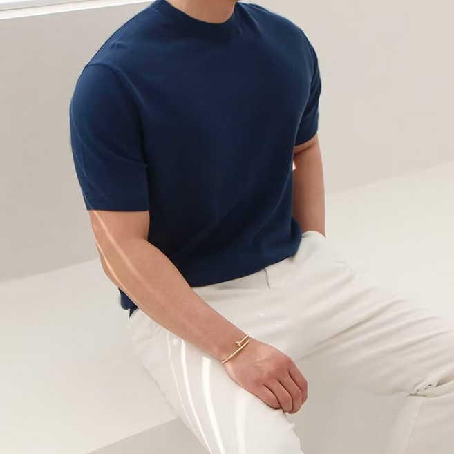 권앤샵 남자 베이직 반팔 니트 티셔츠