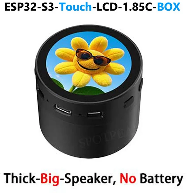 ROM딥시크 AI 음성 채팅 로봇 박스 ESP32-S3 1.85인치 원형 LCD N16R8 개발 보드 터치 (샤오지용), 01 Big Speaker No Bat, 1개