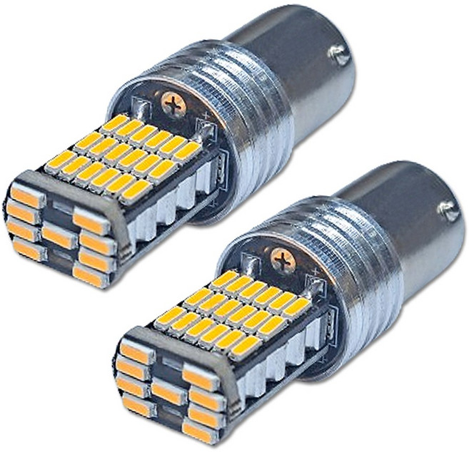 깜박이등 시그널 방향지시등 S25 싱글 옐로우 LED전구 12V, 2개