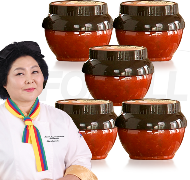 [TV홈쇼핑정품 인포벨]이순실 개성식 더덕 고추장 비빔밥 찌개 양념 태양초 고추가루 이북아즈메 수제 고추장, 5개, 300g