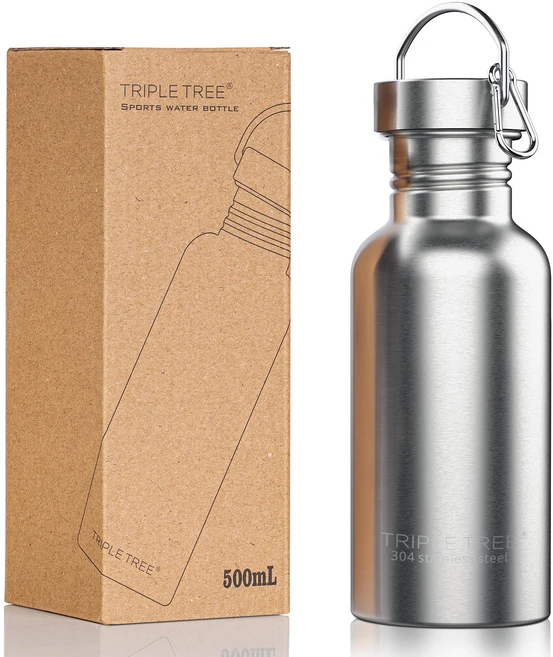 Fendora 304 스테인리스 스틸 스포츠 물병, 1개, Silver, 500ml - 쿠팡