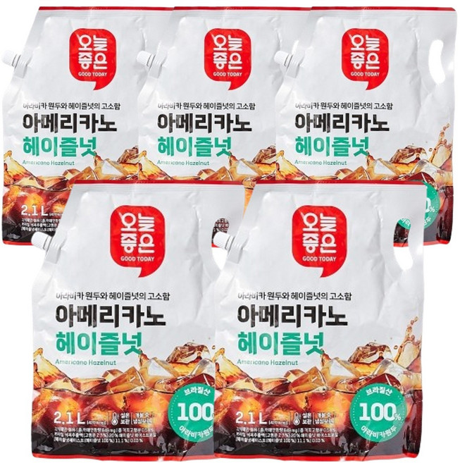 오늘좋은 아메리카노 헤이즐넛 2.1L, 5개