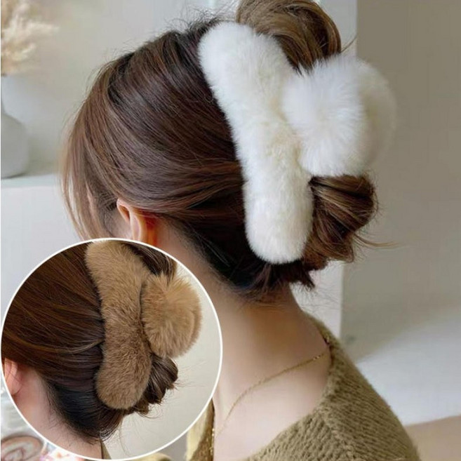 ZMBIRD 2종세트 뽀글이 헤어핀 올림머리 헤어 집게핀 대형 N1381