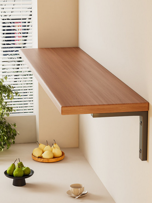 벽걸이 선반 무지주 원목 벽선반 수납 거실 인테리어 다용도 책장 브라켓 없는 깔끔한 디자인, 1단, 호두나무색 30x80