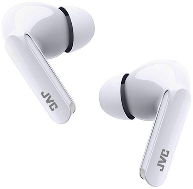 JVC 울트라 컴팩트 트루 와이어리스 이어버드 헤드폰 총 12시간의 배터리 수명 13mm 드라이버로 사운드 USB-C 연결 - HAB5TW (화이트), 화이트