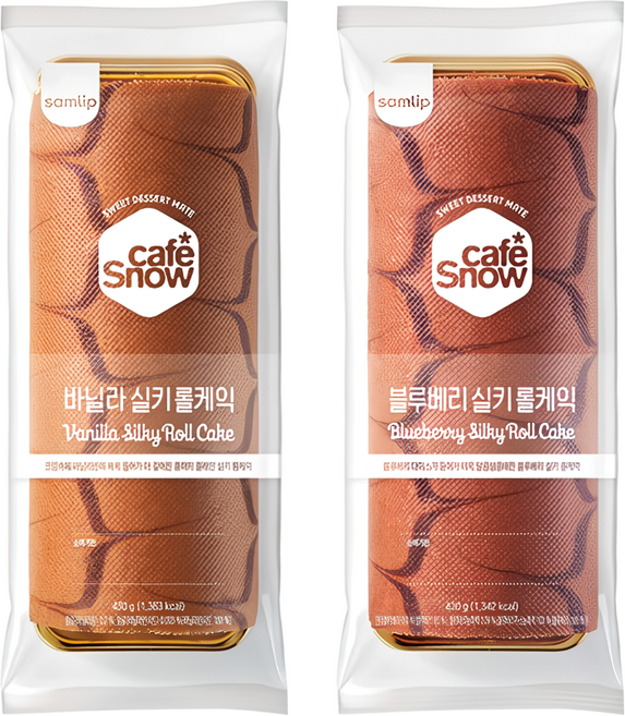 삼립 1A등급 원유로 만든 냉동 우유 롤케익 2종(바닐라1+블루베리1), (BN)바닐라우유롤1+블루베리우유롤1, 2개, 430g