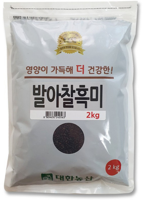 대한농산 발아찰흑미 2kg, 1개