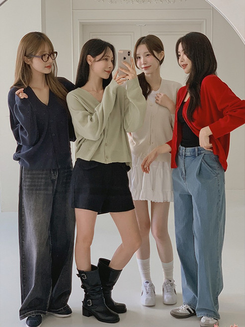 [리리앤코] 브이리안 브이넥 니트 가디건