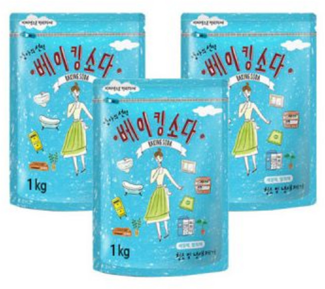 엄마의선택 베이킹소다 가루세정제 1kg x3개