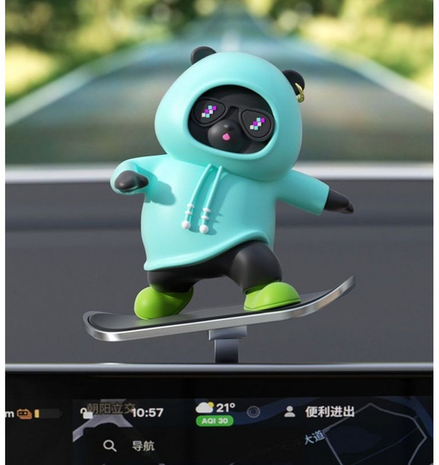 코코카템 차량용 내부 네비게이션 인테리어 소품 장식 피규어, 1개, 디스플레이형/스카이 블루