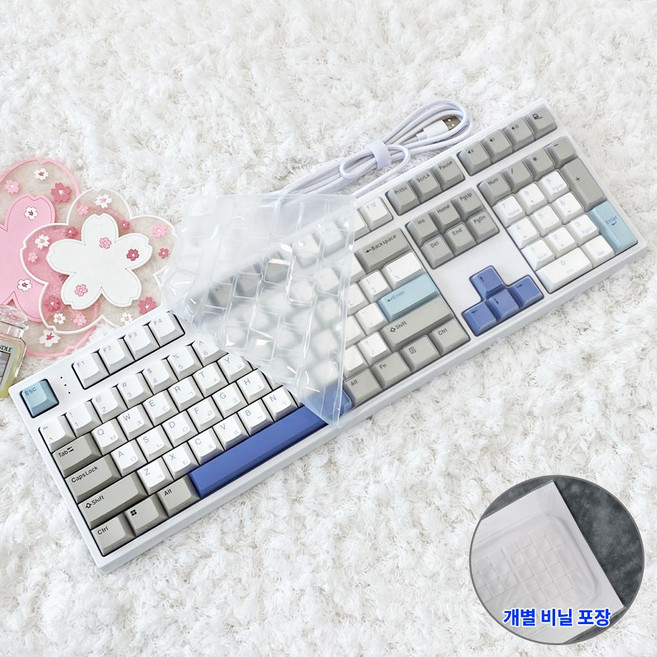 한성컴퓨터 GK787SE 키스킨 기계식 키보드덮개 실리콘 커버, 1개, 투명
