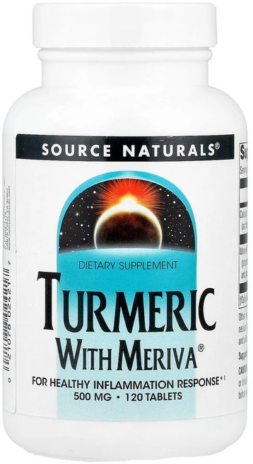 Source Naturals Turmeric with Meriva 500mg 소스 내츄럴 터메릭 메리버 인플래머토어리 리스판스 120정, 1개 - 쿠팡