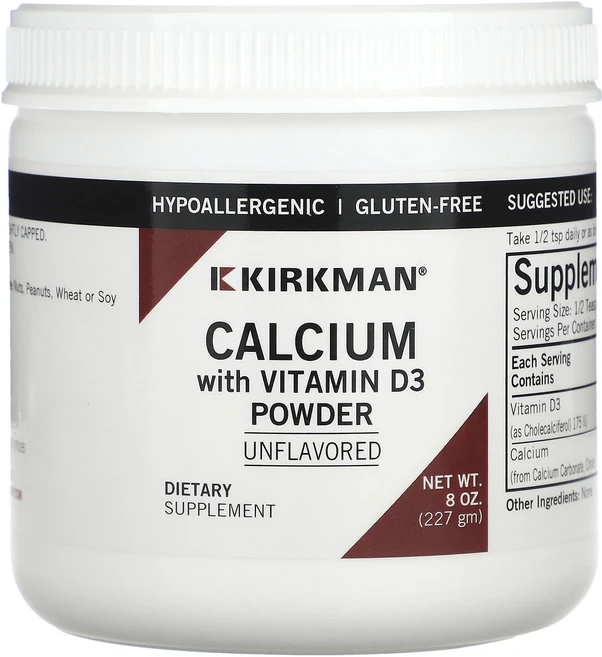 Kirkman Labs 비타민D3 함유 칼슘 무맛 227g(8oz), KirkmanLabs비타민D3함유칼슘무맛227g8oz, 227g, 1개 - 쿠팡