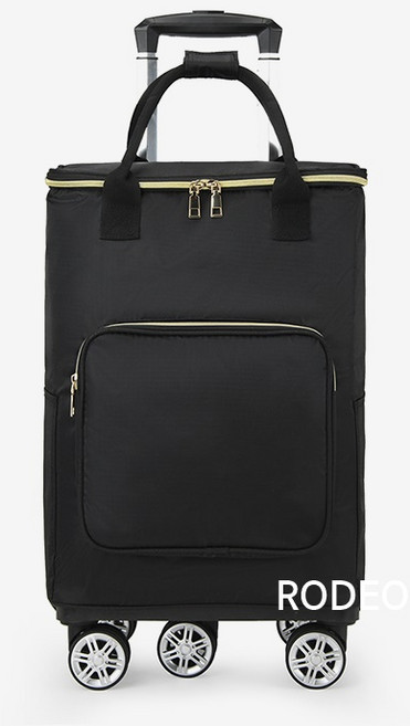 롤리 트레이드 분리형 바퀴달린 시장 장바구니 보냉 쇼핑 카트 장바구니 캐리어 (당일발송 사은품 증정), 1개, 01-블랙