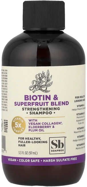 절실히 몸관리가필요한시기 Soapbox 강화 샴푸 비오틴 & 슈퍼 과일 97ml(3.3fl oz) 프리미엄할인상품입니다, Soapbox강화샴푸비오틴슈퍼과일97ml33floz - 쿠팡