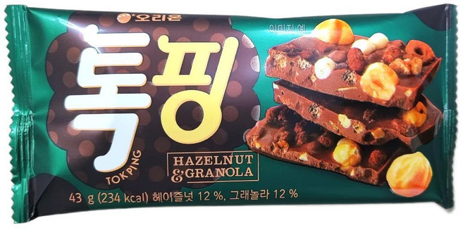 오리온 톡핑 헤이즐넛 그래놀라, 43g, 11개