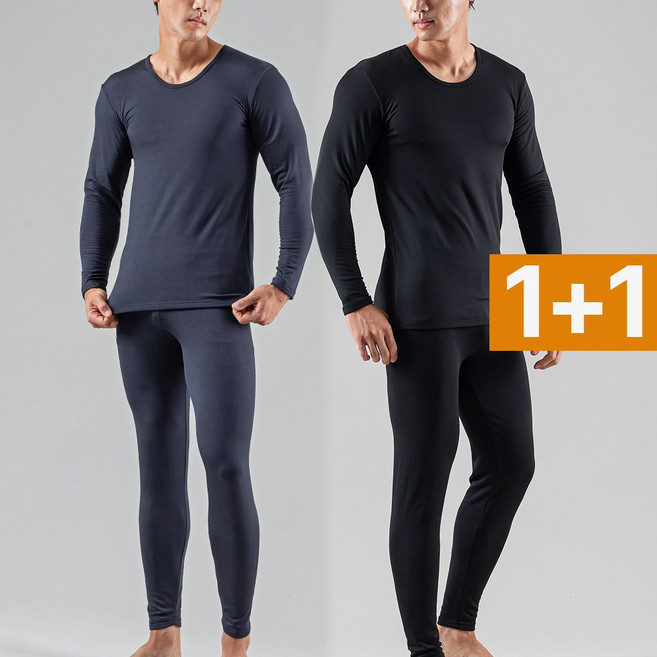 1+1 MUGIO 남성 겨울 따뜻따뜻 내복 초극세사 기모 내의 세트