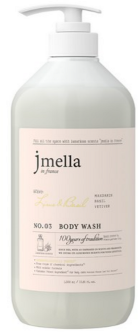 제이멜라 인 프랑스 라임 앤 바질 바디워시 바질 시트러스향, 1L, 1개