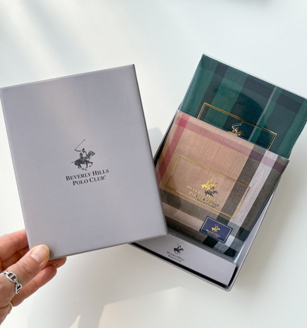 폴로 손수건 남성 2매 남자 체크 신사 데일리 국내제조