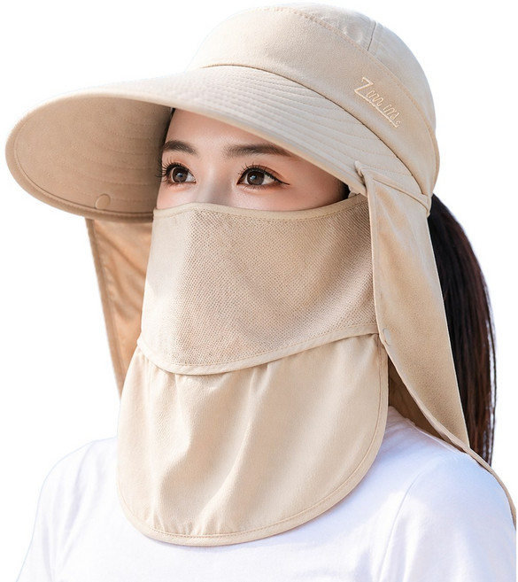 비플로 자외선차단 모자 4WAY 와이드 썬캡 햇빛가리개 농사모자