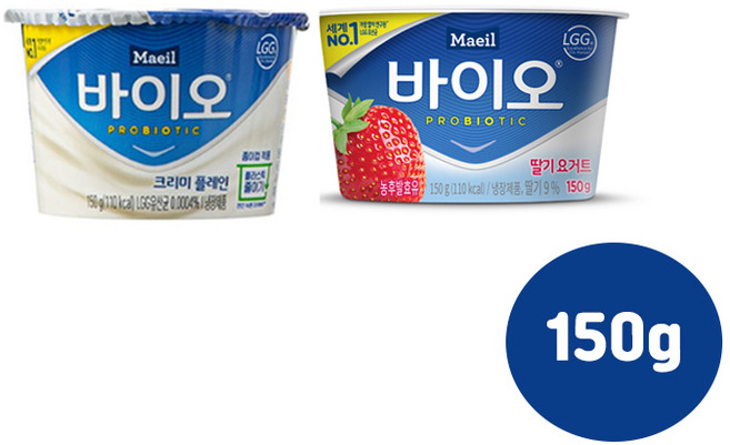 매일 매일바이오 크리미플레인 150g 12개+매일바이오 딸기요거트150g 12개/냉장무배