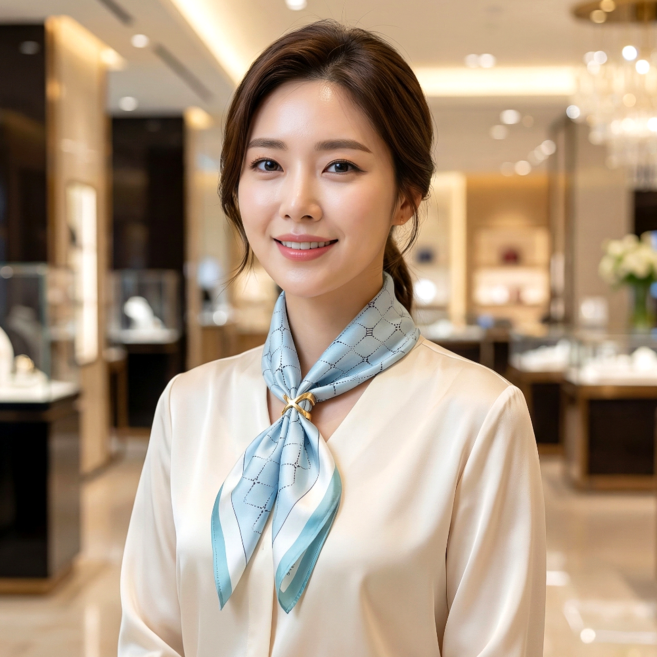 닥스 강아지 패턴 손수건