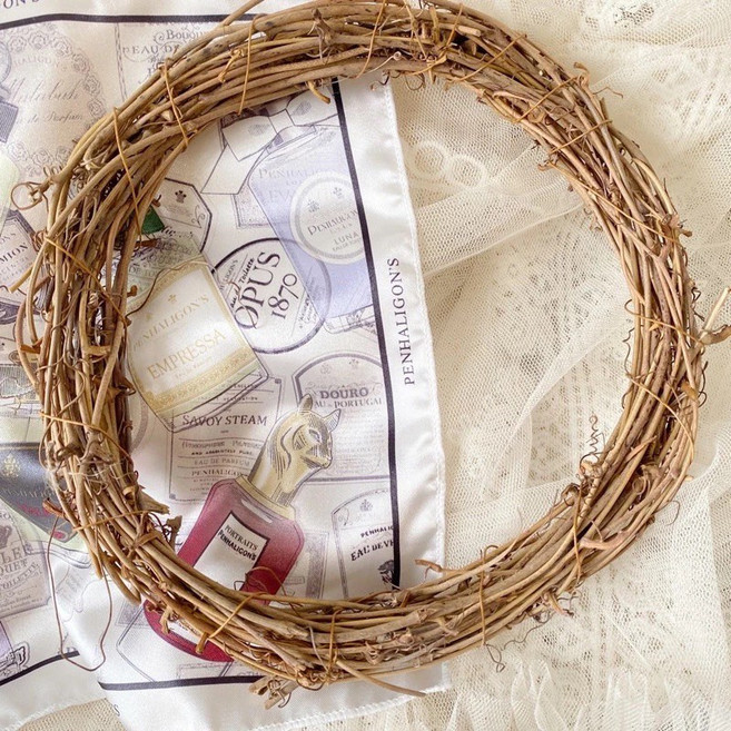 大地農園 Earth Matters 永生雪松, 1個, 打底用藤圈20cm, 綠色