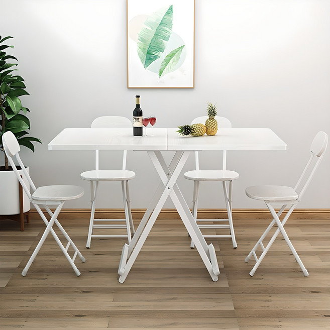 가구느낌 홈 접이식 테이블, 화이트, 4인용