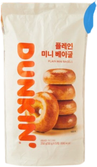던킨도너츠 플레인 미니 베이글 (냉동), 1개, 250g