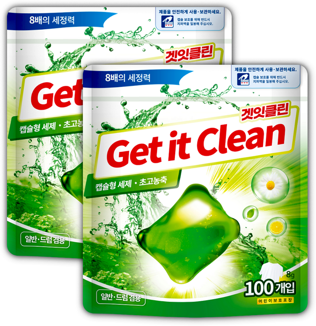 겟잇클린 초고농축 캡슐세제 오리지날, 2개, 100개입