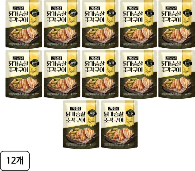 건담닭 한입 닭가슴살 조각구이 파맛, 12개, 100g