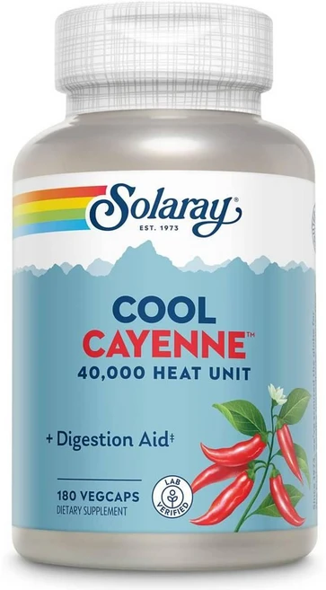 솔라레이 쿨 카이엔 40000 HU 캡슐 SOLARAY Cool Cayenne, 1개, 180정 - 쿠팡