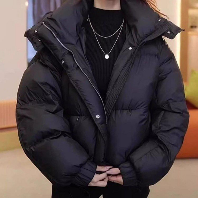 韓版寬鬆加厚連帽棉服外套