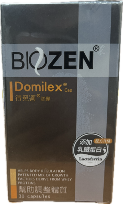 BIOZEN Domilex® 得免適® 膠囊 幫助調整體質 添加初乳蛋白 乳鐵蛋白, 1個, 30顆