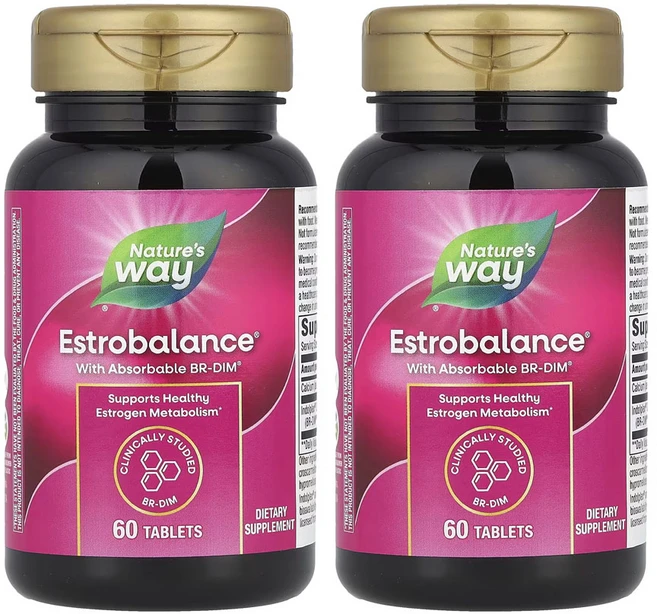 네이쳐스웨이 흡수력 높은 BR-DIM이 함유된 EstroBalance 60정, 2개 - 쿠팡