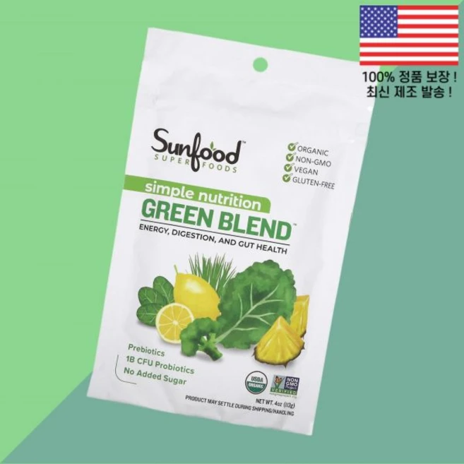 썬푸드 심플 뉴트리션 그린 블렌드 4온스 113g Sunfood Simple Nutrition Green Blend 4oz, 썬푸드 심플 뉴트리션 그린 블렌드 4온스 113g Su, 1 - 쿠팡