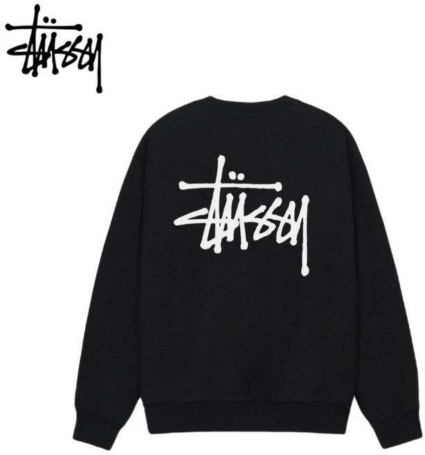 스투시 맨투맨 베이직 크루넥 블랙