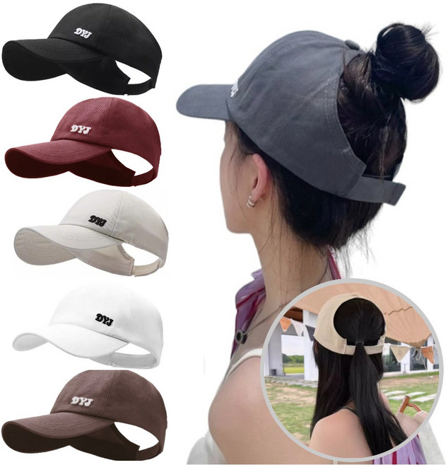 [1+1]꽃길마켓 똥머리 포니테일 헤어캡 야구모자