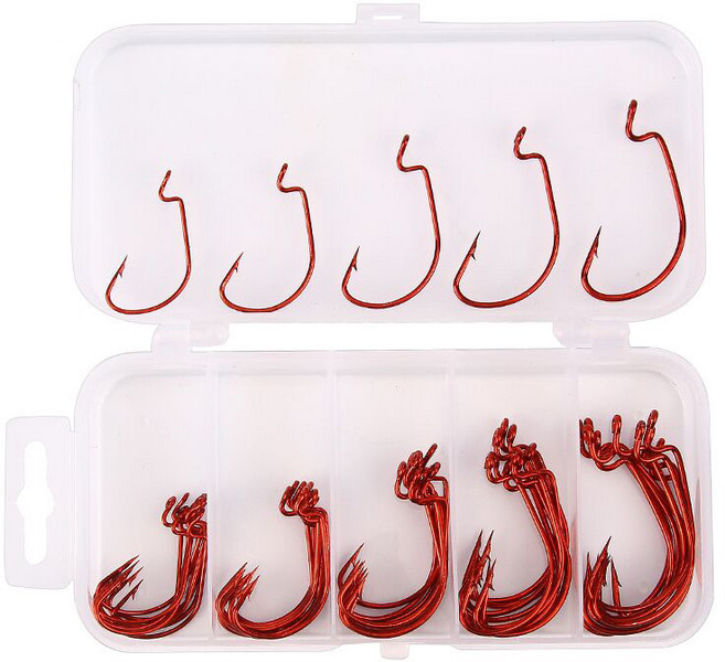 루어 낚시 바늘 오프셋 와디드갭 훅, 1세트, 50개입