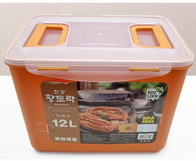 황토락 김치통 김장 밀폐 용기 진공 반찬통 12리터 [BTR92652], 1개